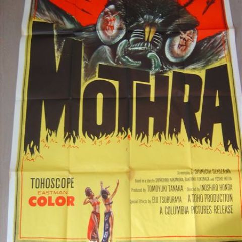 'Mothra' (director Inoshiro Honda) 1962 U.S. three-sheet